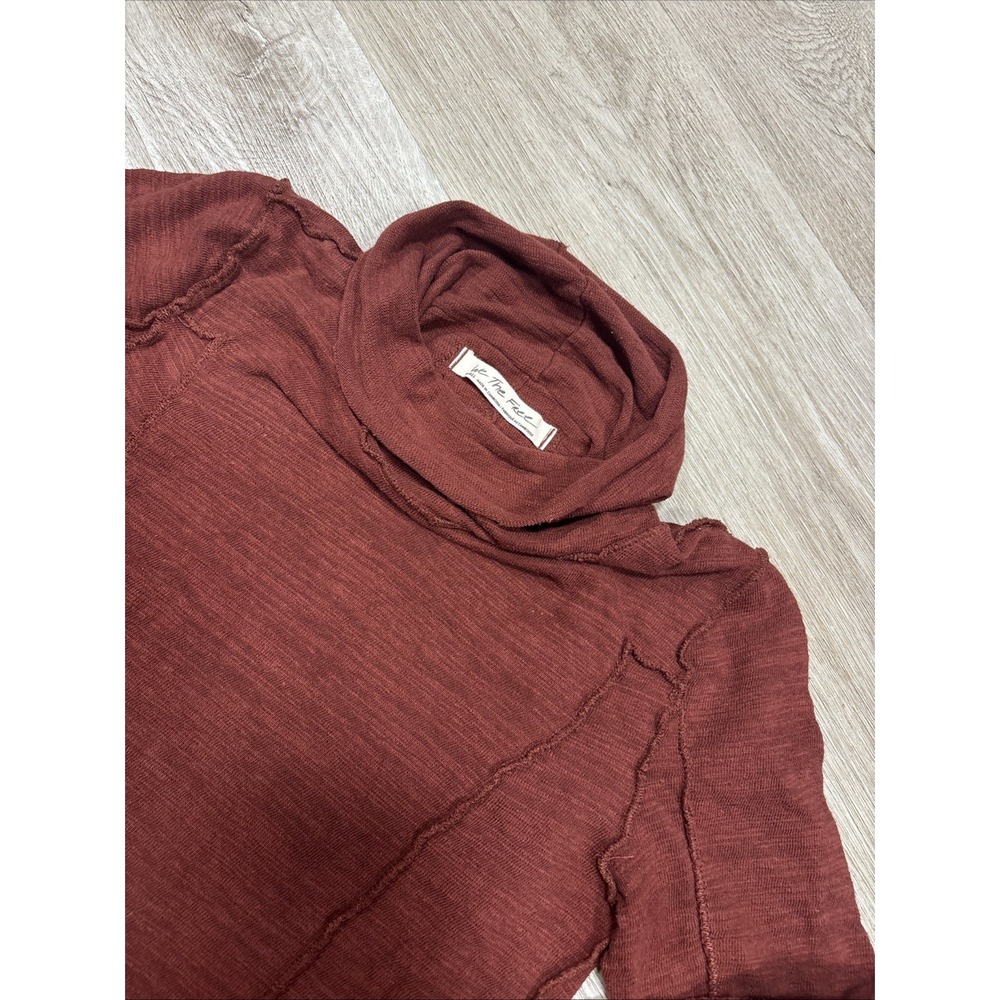 We The Free People S Everyday Layering Top Garnet Grotto Rust Cowl Neck Shirt